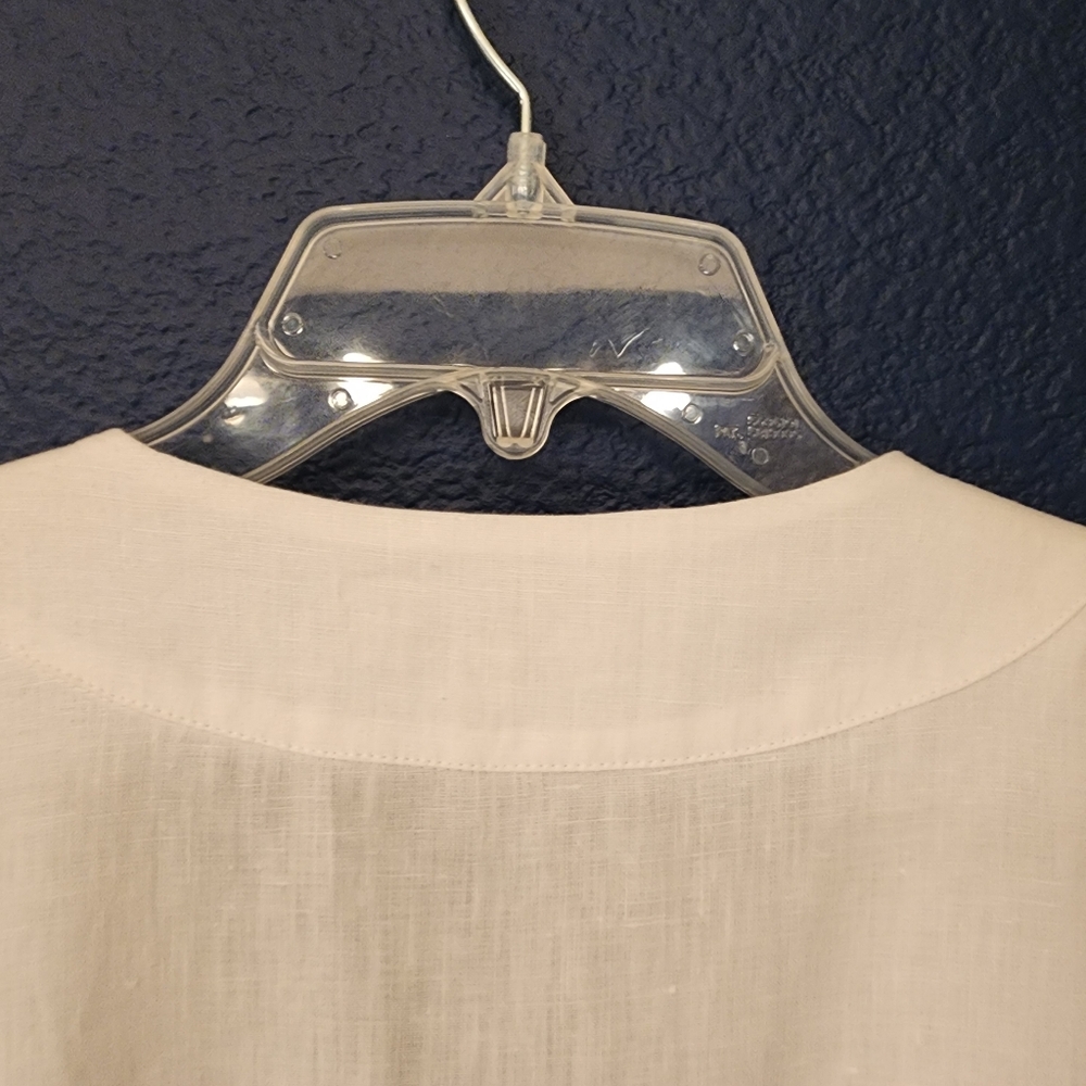 EQUIPMENT Bernyce Belted Linen Mini Dress In White Size 4 - Picture 9 of 16